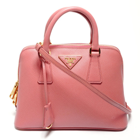 PRADA Saffiano 2way Handbag pink WS27408
