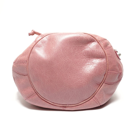 BALENCIAGA Pom-pom Leather Handbag pink WS27410