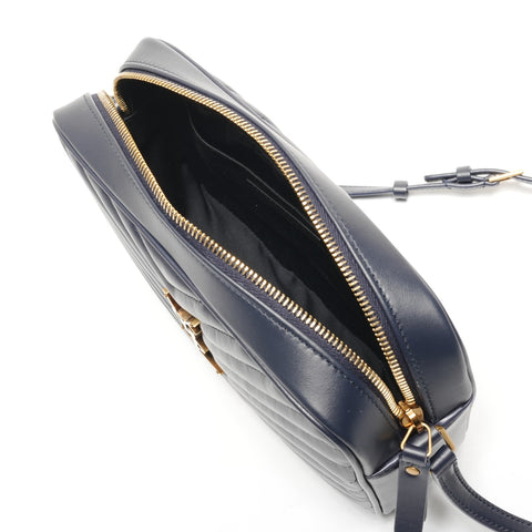 YVES SAINT LAURENT Lou Leather Shoulder Bag Navy WS27412