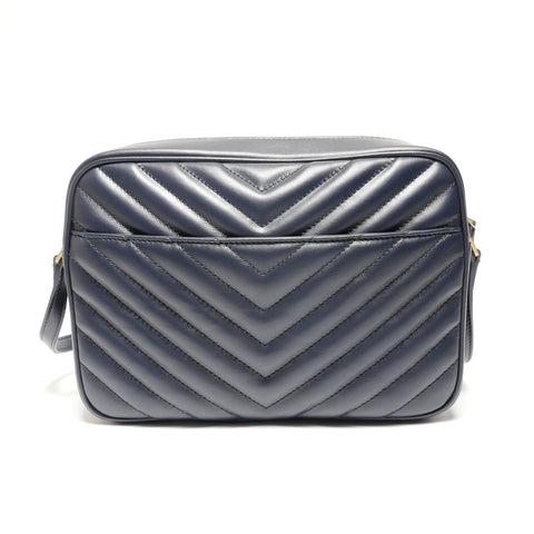 YVES SAINT LAURENT Lou Leather Shoulder Bag Navy WS27412