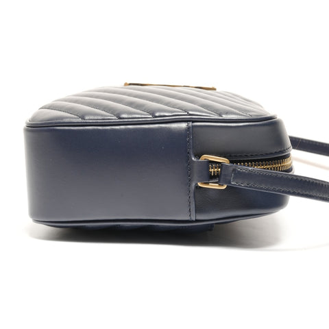 YVES SAINT LAURENT Lou Leather Shoulder Bag Navy WS27412