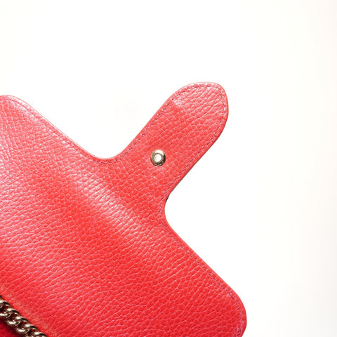 GUCCI Interlocking G Leather Shoulder Bag Red WS27413