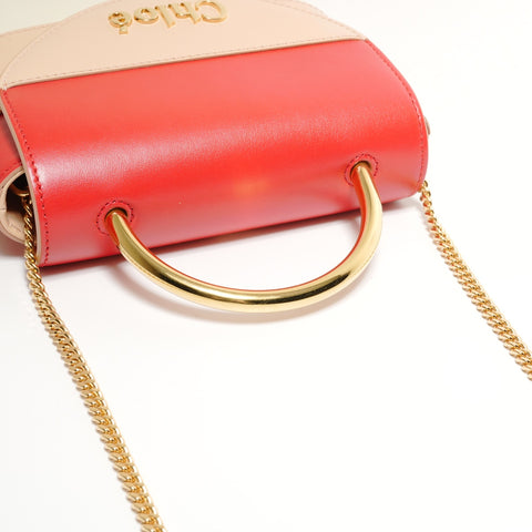 Chloe Abbey Lock 2way Chain Shoulder Bag Red WS27414