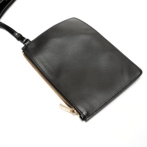 Salvatore Ferragamo Gancini Leather Shoulder Pouch Shoulder Bag black WS27417