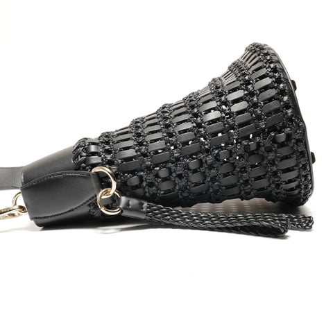 Salvatore Ferragamo Gancini Leather Shoulder Pouch Shoulder Bag black WS27417