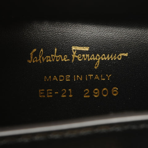 Salvatore Ferragamo Gancini Leather Shoulder Pouch Shoulder Bag black WS27417