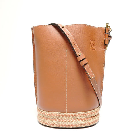 LOEWE Gate Bucket Anagram Leather Shoulder Bag Brown WS27418