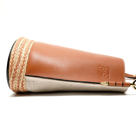 LOEWE Gate Bucket Anagram Leather Shoulder Bag Brown WS27418