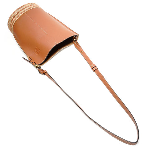 LOEWE Gate Bucket Anagram Leather Shoulder Bag Brown WS27418