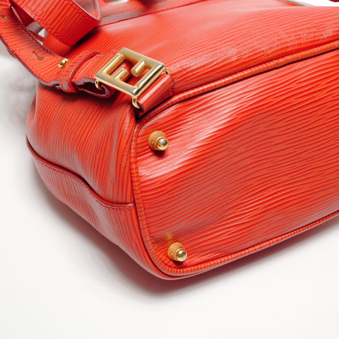 FENDI logo leather Backpack  Daypack Red WS27419