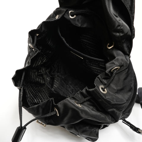 PRADA Nylon triangle logo Backpack  Daypack black WS27420
