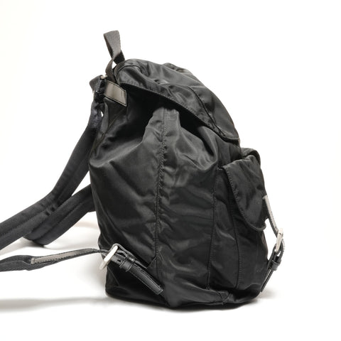 PRADA Nylon triangle logo Backpack  Daypack black WS27420