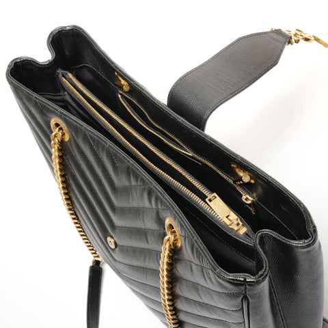 YVES SAINT LAURENT YSL logo V-stitch Chainshoulder Shoulder Bag black WS27424