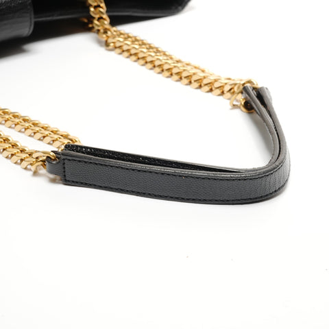 YVES SAINT LAURENT YSL logo V-stitch Chainshoulder Shoulder Bag black WS27424