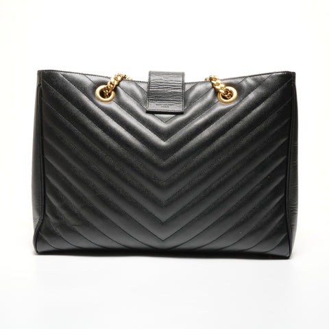 YVES SAINT LAURENT YSL logo V-stitch Chainshoulder Shoulder Bag black WS27424