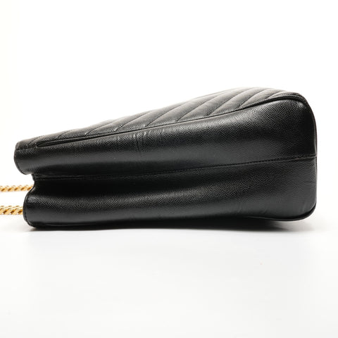 YVES SAINT LAURENT YSL logo V-stitch Chainshoulder Shoulder Bag black WS27424