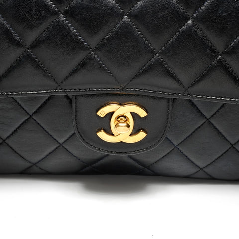 CHANEL No. 4 1996-1997 W-Face Matelasse Lambskin Shoulder Bag black WS27429