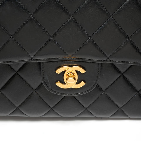 CHANEL No. 4 1996-1997 W-Face Matelasse Lambskin Shoulder Bag black WS27429