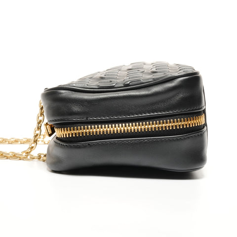 Miu Miu Embossed logo leather Shoulder Bag black WS27430