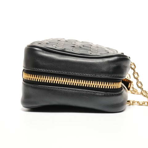 Miu Miu Embossed logo leather Shoulder Bag black WS27430