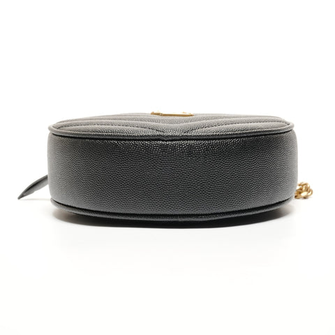 YVES SAINT LAURENT YSL Logo V Stitch Chain Shoulder Vinyl Shoulder Bag black WS27432