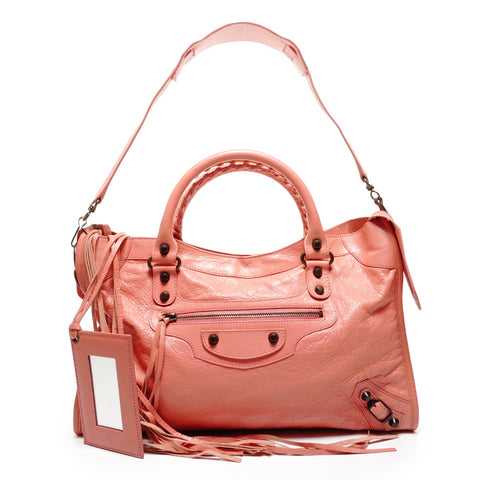 BALENCIAGA City 2WAY Coral Pink Shoulder Bag pink WS27434