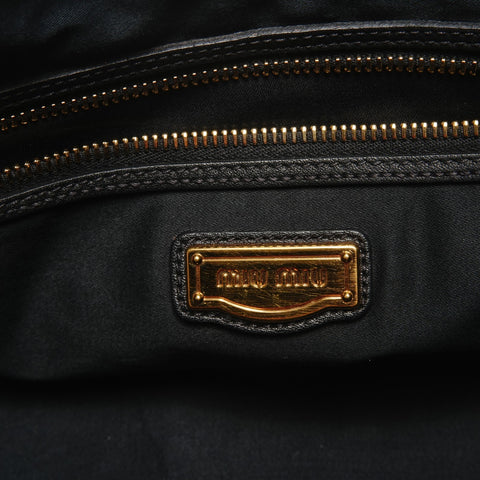 Miu Miu Leather Vitello Carib 2WAY Shoulder Bag black WS27437