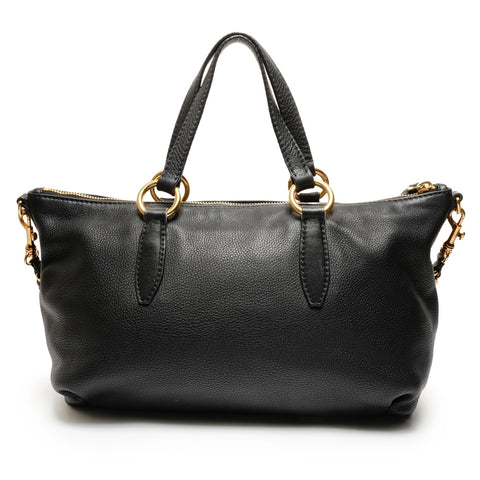 Miu Miu Leather Vitello Carib 2WAY Shoulder Bag black WS27437