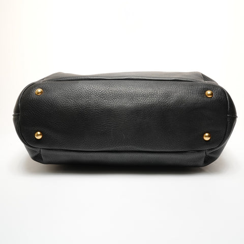 Miu Miu Leather Vitello Carib 2WAY Shoulder Bag black WS27437