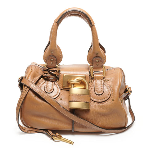 Chloe Paddington Leather 2WAY Shoulder Bag beige WS27438