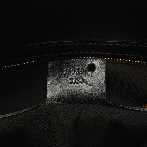 GUCCI Guccissima Horsebit Bamboo Shoulder Bag black WS27439