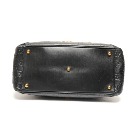 GUCCI Guccissima Horsebit Bamboo Shoulder Bag black WS27439