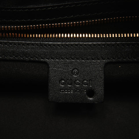 GUCCI Guccissima Horsebit Bamboo Shoulder Bag black WS27439