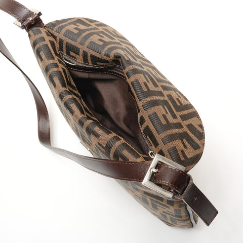 FENDI Zucca Mamma Bucket Shoulder Bag Brown WS27441
