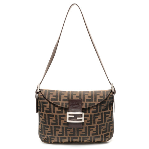 FENDI Zucca Mamma Bucket Shoulder Bag Brown WS27441