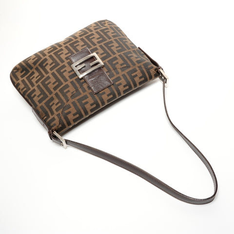 FENDI Zucca Mamma Bucket Shoulder Bag Brown WS27441