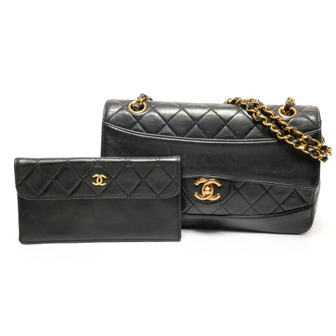 CHANEL Chain with matrasse pouch Shoulder Bag black WS27442