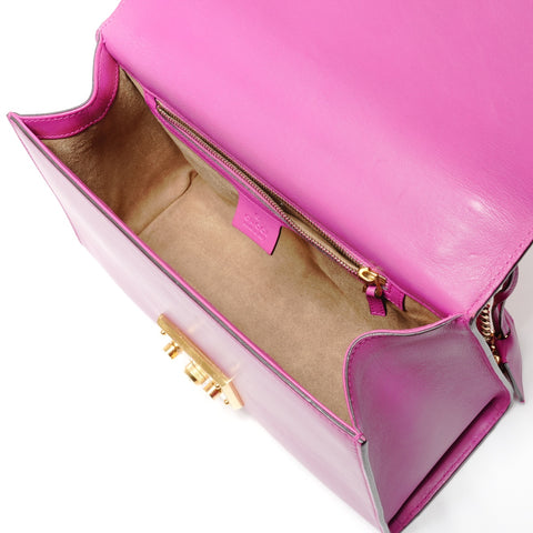 GUCCI Padlock Leather Chain Shoulder Bag pink WS27443