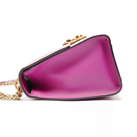 GUCCI Padlock Leather Chain Shoulder Bag pink WS27443