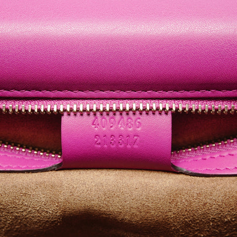 GUCCI Padlock Leather Chain Shoulder Bag pink WS27443