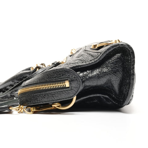 BALENCIAGA Leather Mini City 2way Shoulder Bag black WS27444