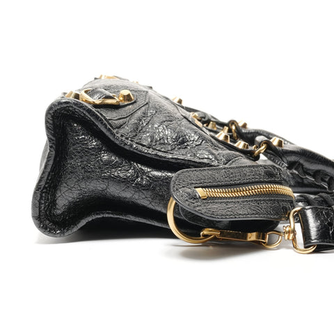 BALENCIAGA Leather Mini City 2way Shoulder Bag black WS27444