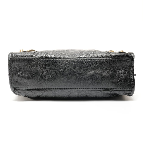 BALENCIAGA Leather Mini City 2way Shoulder Bag black WS27444