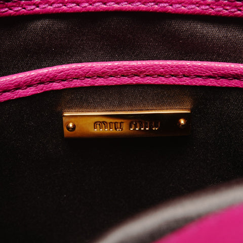 Miu Miu Madras Leather 2WAY Shoulder Bag pink WS27447