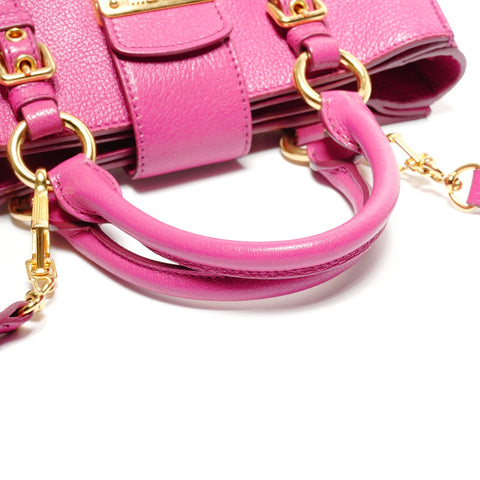 Miu Miu Madras Leather 2WAY Shoulder Bag pink WS27447