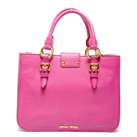 Miu Miu Madras Leather 2WAY Shoulder Bag pink WS27447