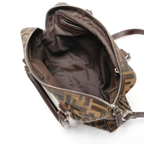 FENDI Zucca Canvas 2way Handbag Brown WS27448