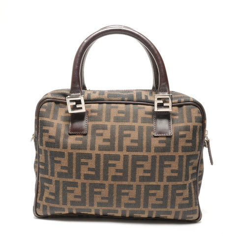 FENDI Zucca Canvas 2way Handbag Brown WS27448