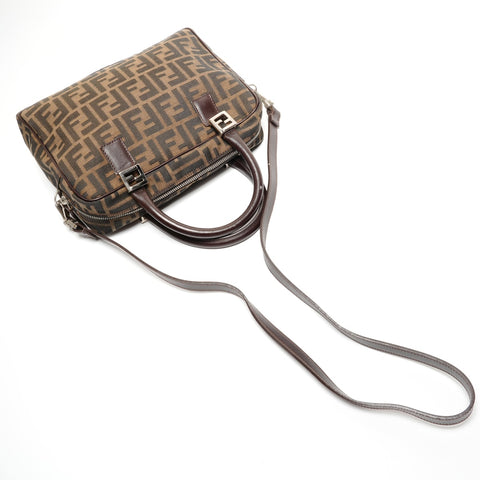 FENDI Zucca Canvas 2way Handbag Brown WS27448
