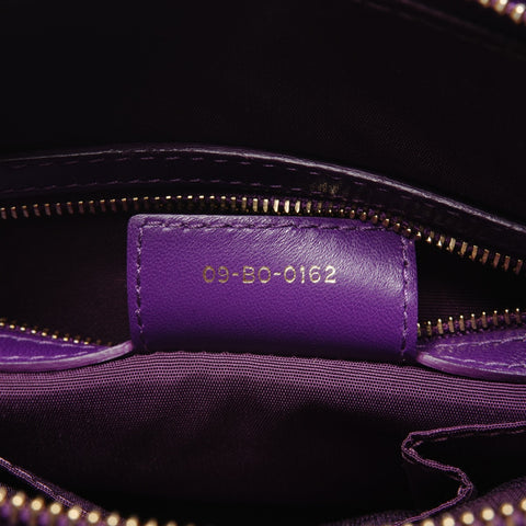 Christian Dior Granville Cannage Leather 2WAY Shoulder Bag purple WS27449